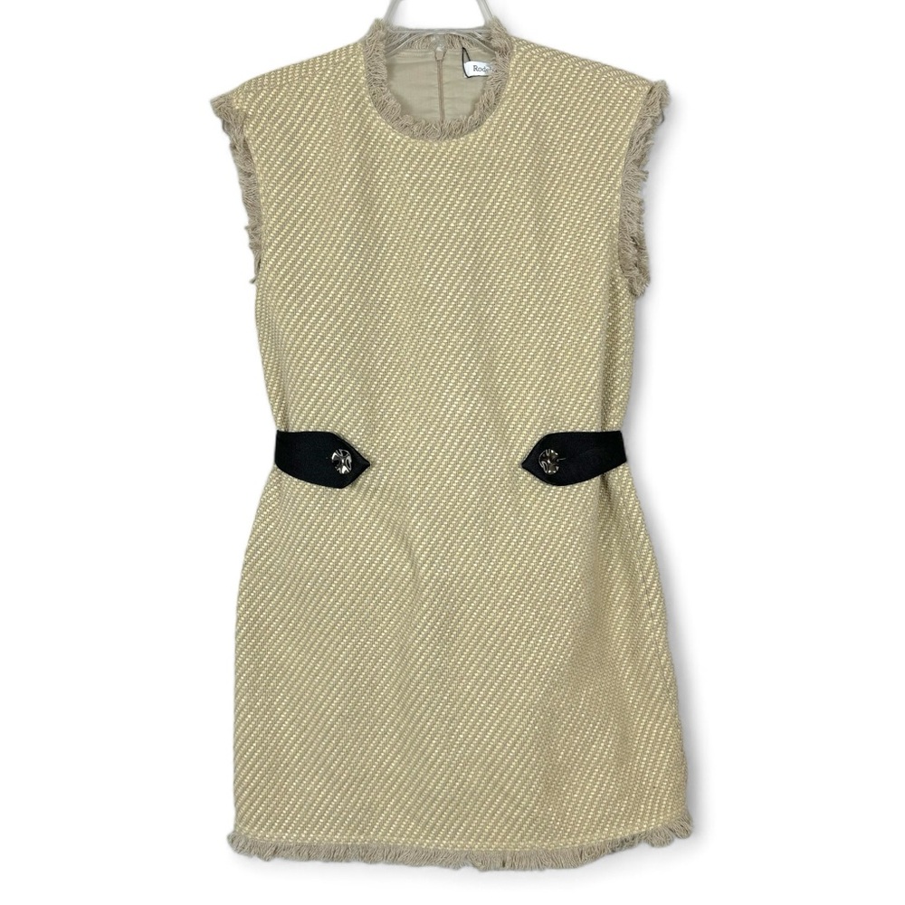 Rodebjer Beige Mini Dress with Black Accents